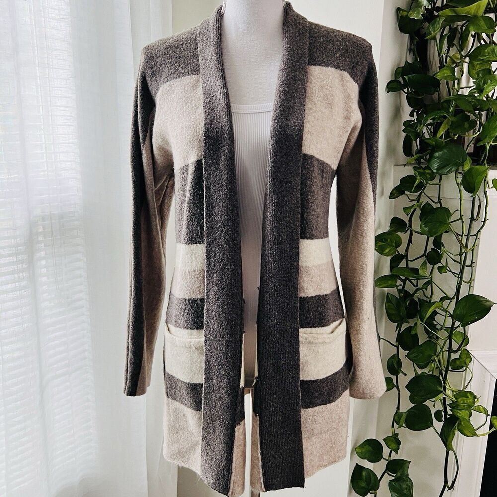 Clearance🎉Old Navy Gray Brown & Cream Stretchy Cozy Cardigan Sweater - Small